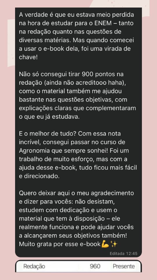 Depoimento de aluna: 960 no ENEM e aprovação em Agronomia