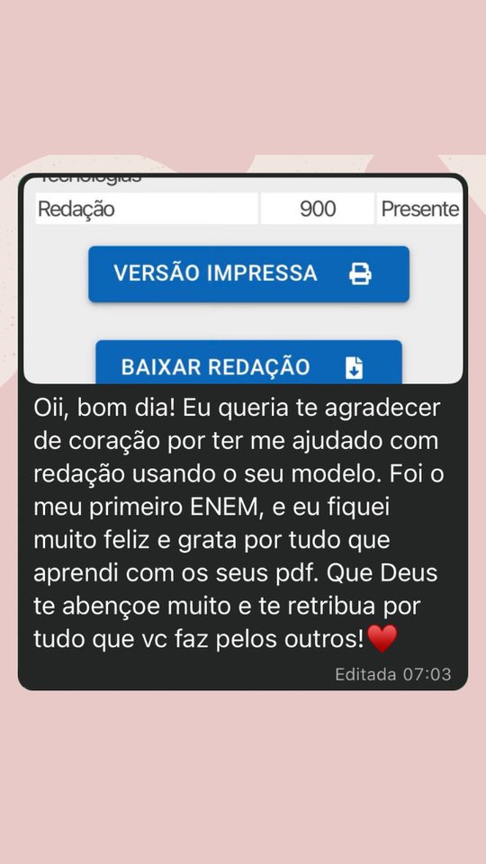 Depoimento de aluna: 900 no primeiro ENEM