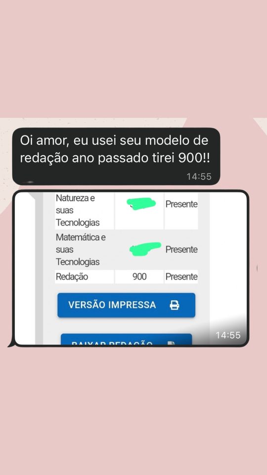 Depoimento de aluna: 900 na redação do ENEM